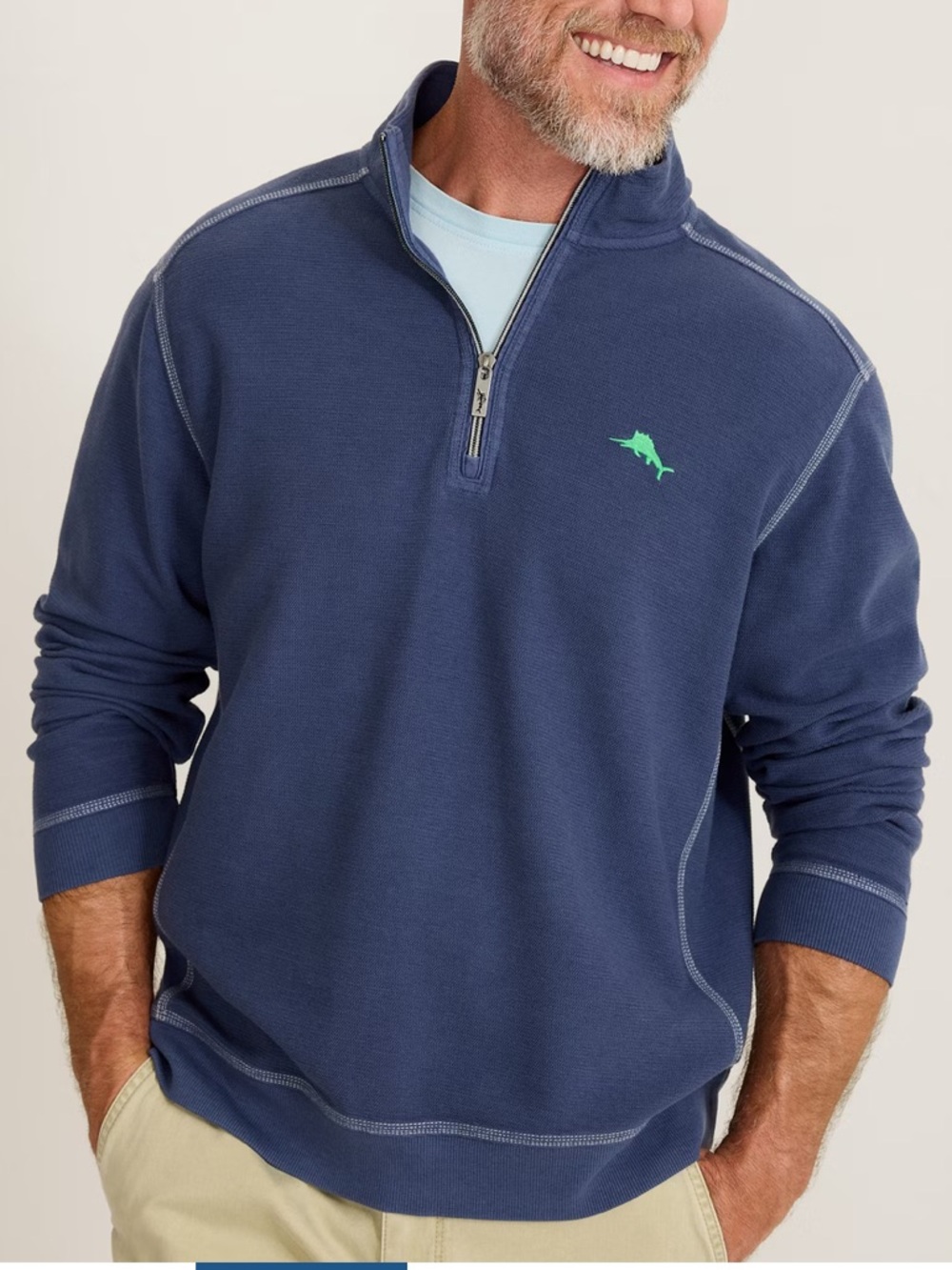 Tommy Bahama Men’s Montego Bay Half-Zip Sweatshirt in Island Navy- XLTG